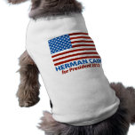American Flag Herman Cain for President 2012 Dog Tee
