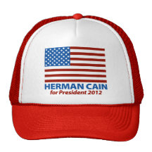 American Flag Herman Cain for President 2012 Hat
