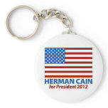 American Flag Herman Cain for President 2012 Key Chain