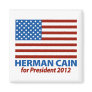 American Flag Herman Cain for President 2012 Fridge Magnet