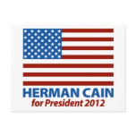American Flag Herman Cain for President 2012 Postcards