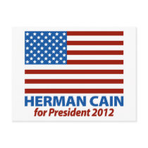American Flag Herman Cain for President 2012 Postcards