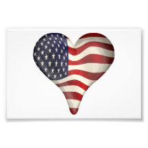American Flag In A Heart Photo