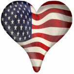 American Flag In A Heart Cut Outs