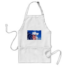 American Flag in blue skies Aprons