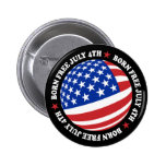 American Flag July 4th Buttons