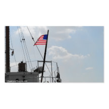 American Flag on Boat Business Card Template