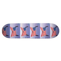 American Flag on Clothes Line Skate Boards