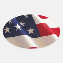 American Flag Oval Stickers