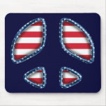 AMERICAN FLAG PATRIOTIC PEACE SIGN MOUSE PADS