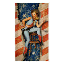 American Flag Patriotic Western Business Cards