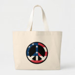 American Flag Peace Canvas Bag