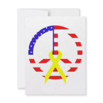 American Flag Peace & Ribbon