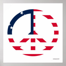 American Flag Peace Sign Canvas 24 by 24 Posters