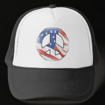 American Flag Peace Sign Hat hats