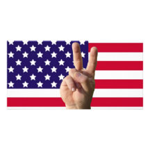 American Flag & Peace Sign Photo Cards