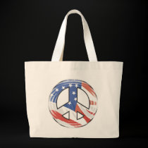 American Flag Peace Sign Tote Bag bags