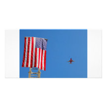 american flag photo card