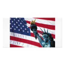 american flag photo greeting card