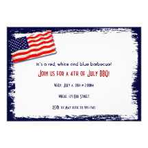 American Flag Popsicle Stick Folkart Invitation
