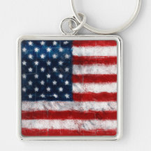 American Flag Portrait premium metal keychain
