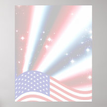 american flag pride sparkle burst poster