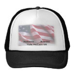 american flag red and white, Nobama........Ever... Trucker Hats