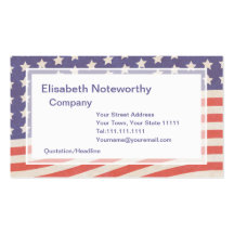 American Flag - Red, White and Blue 4th of July Business Card