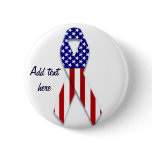 American flag ribbon of love & care_ buttons