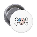 american flag smiley crossbones button
