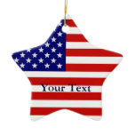 American Flag Star Shape Christmas Ornament