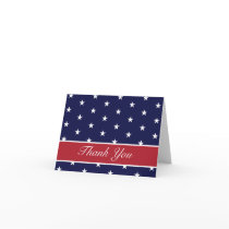 American Flag Stars Thank You Note Card
