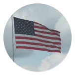 American Flag Round Stickers