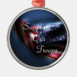 American Flag-Support Our Troops Christmas Tree Ornament