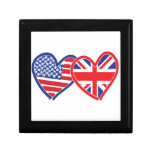 American Flag Union Jack Flag Hearts Jewelry Boxes