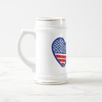 American Flag/Union Jack Flag Hearts Coffee Mug