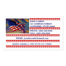 AMERICAN FLAG WAVING IN THE CLOUDS BUSINESS CARDS