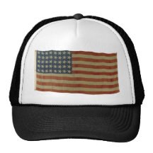 American Flag with 40 Stars Mesh Hat
