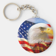 American Flag with Bald Eagle Key Chains