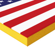 American Flag with Gold Border Gallery Wrapped Canvas