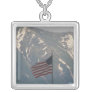 American Flag with Utah Mountain Background Custom Necklace