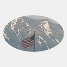 American Flag with Utah Mountain Background Sticker