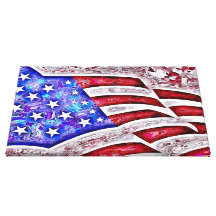 AMERICAN FLAG Wrapped Canvas Print