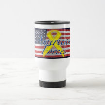 American Flag, yellow ribbon Coffee Mugs
