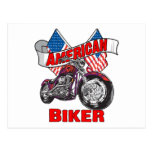 American Flags Biker Postcards
