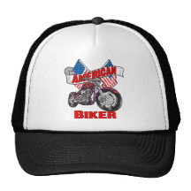 American Flags Biker Trucker Hats
