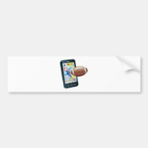 American football ball cell phone bumper stickers
