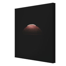 American football ball on black background canvas print