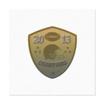 american football champions shield 2013 stretched canvas prints