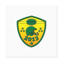 american football champions shield stretched canvas print